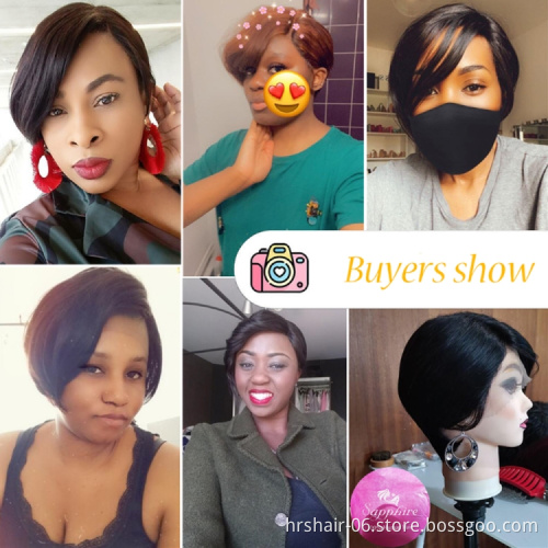 Wholesale Factory Price Short Pixie Cut Wig Human Hair Lace Front Wigs For Black Woman